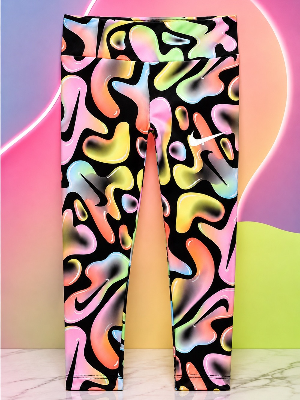 Nike Kids' Freeze Tag Multicolor Abstract Print Leggings NEW
